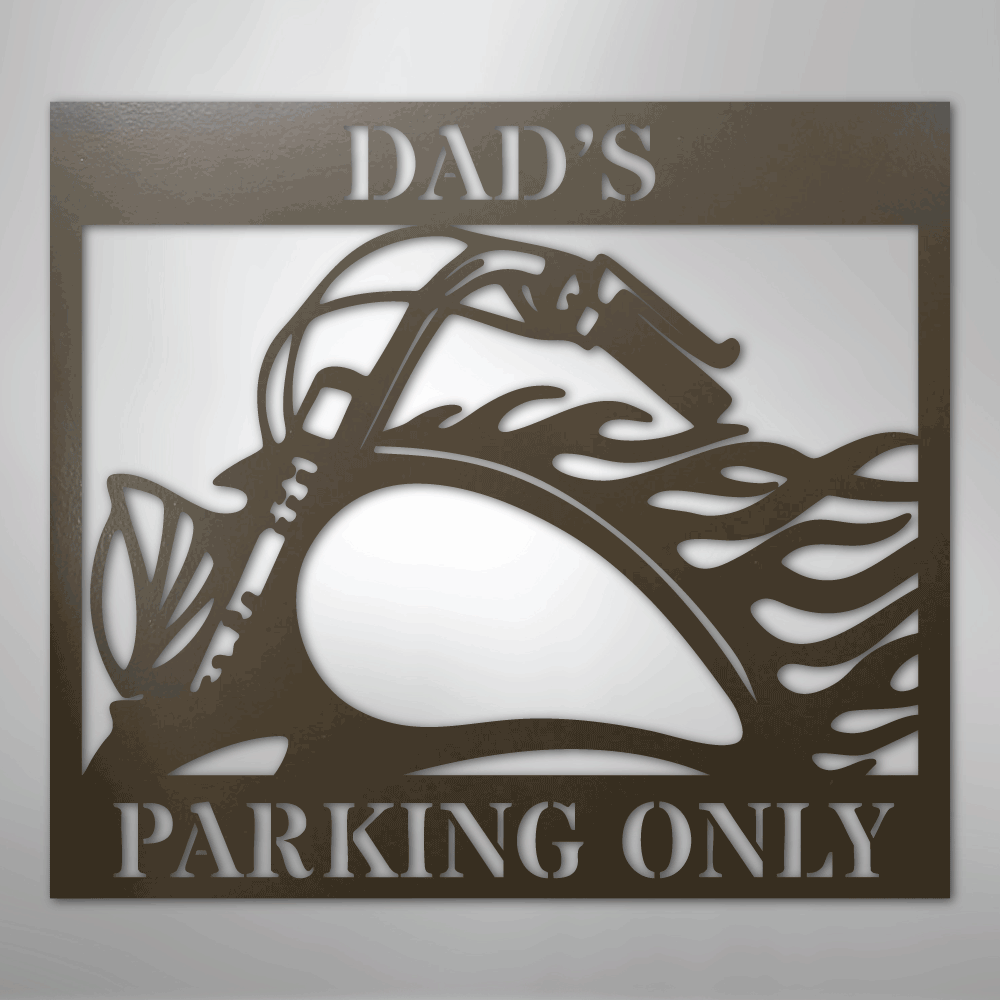 Custom Metal Wall Art - Personalized Hog Parking Name Sign Stone
