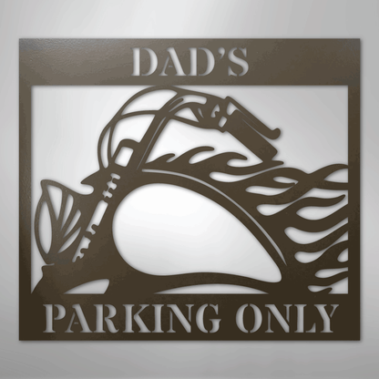 Custom Metal Wall Art - Personalized Hog Parking Name Sign Stone