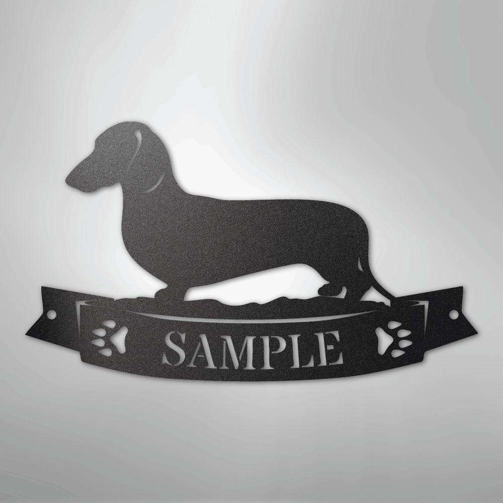 Custom Metal Wall Art - Personalized Dachshund Name Sign