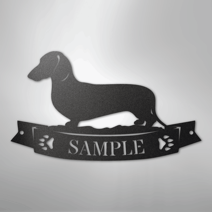 Custom Metal Wall Art - Personalized Dachshund Name Sign