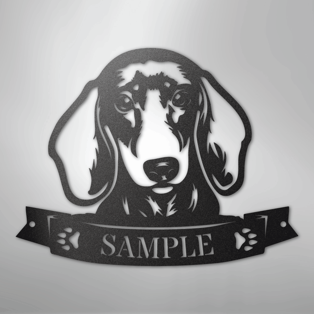 Custom Metal Wall Art - Personalized Dachshund Sign Black