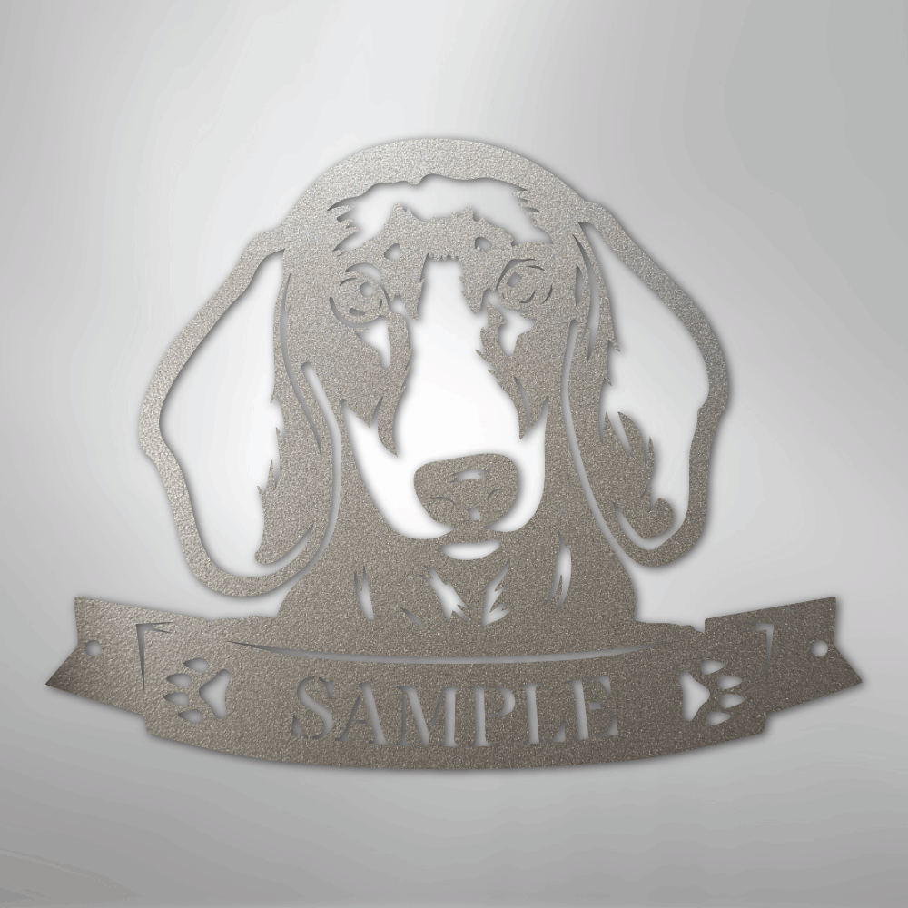 Custom Metal Wall Art - Personalized Dachshund Sign Silver
