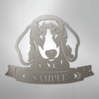 Custom Metal Wall Art - Personalized Dachshund Sign Silver