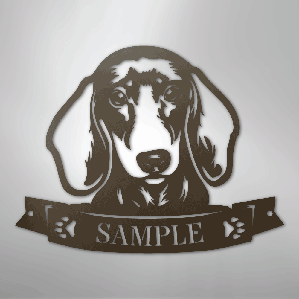 Custom Metal Wall Art - Personalized Dachshund Sign Stone