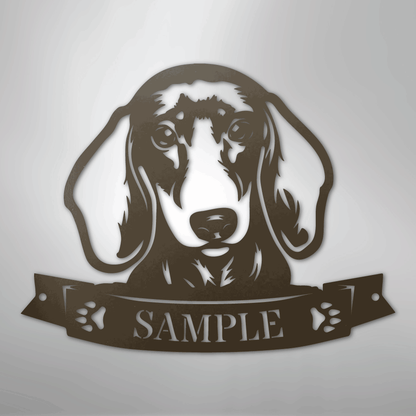 Custom Metal Wall Art - Personalized Dachshund Sign Stone