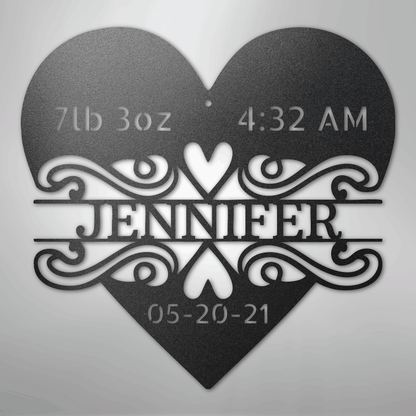 Custom Metal Wall Art - Personalized Newborn Name Sign