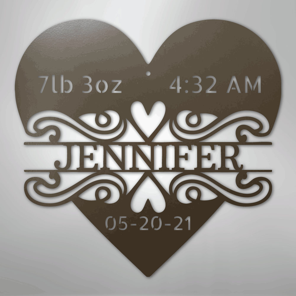 Custom Metal Wall Art - Personalized Newborn Name Sign Stone