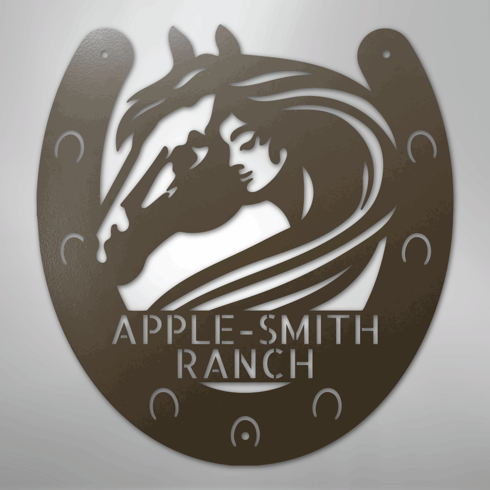 Custom Metal Sign - Personalized Horse Farm Housewarming Plaque Stone