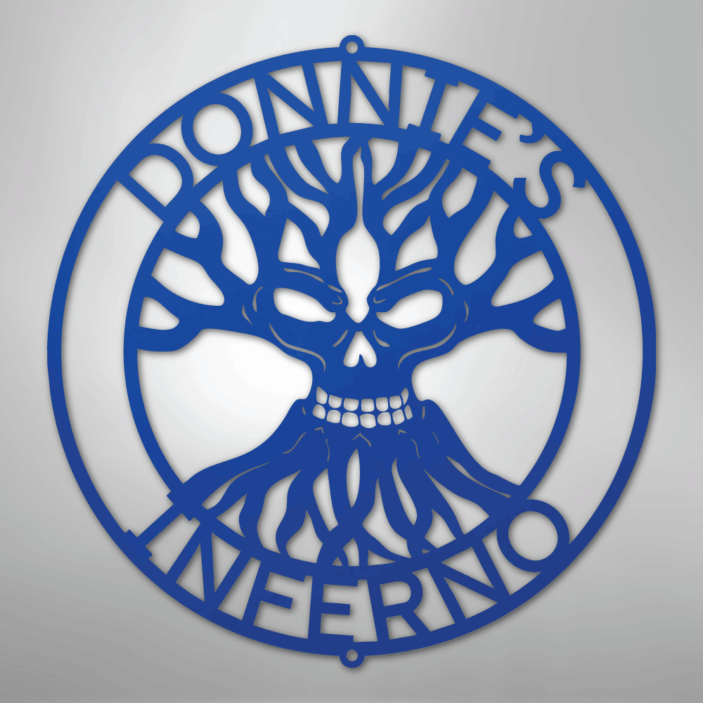 Custom Metal Wall Art - Personalized Skull Family Tree Sign