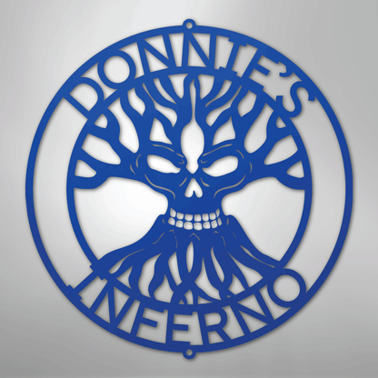 Custom Metal Wall Art - Personalized Skull Family Tree Sign