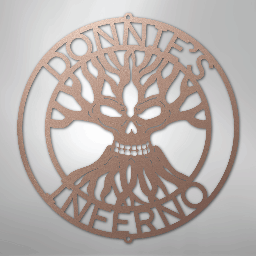 Custom Metal Wall Art - Personalized Skull Family Tree Sign