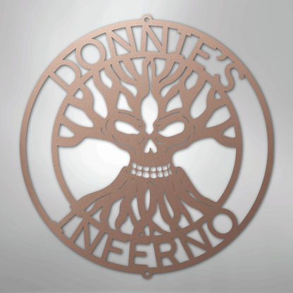 Custom Metal Wall Art - Personalized Skull Family Tree Sign