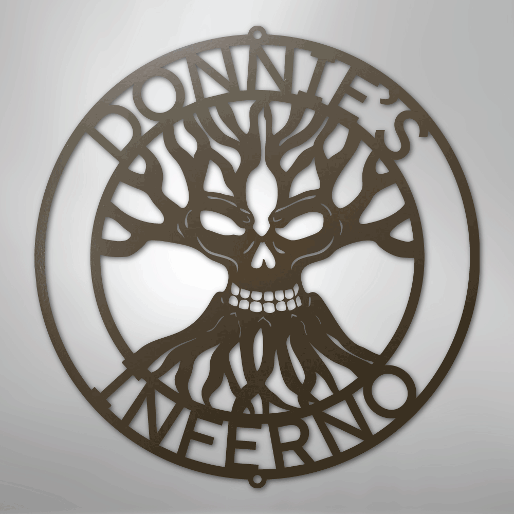 Custom Metal Wall Art - Personalized Skull Family Tree Sign