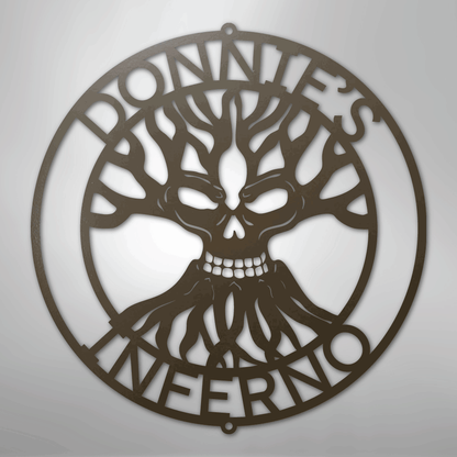 Custom Metal Wall Art - Personalized Skull Family Tree Sign