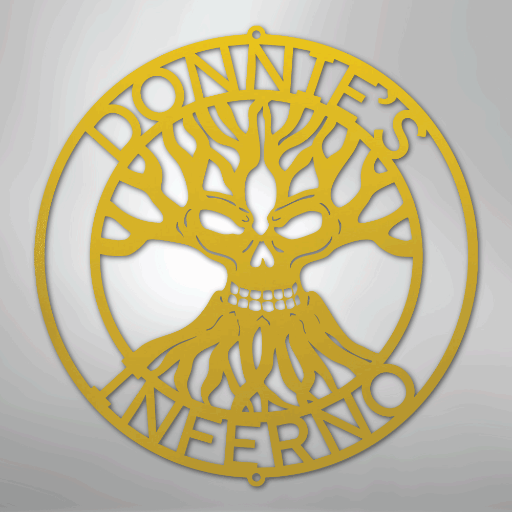 Custom Metal Wall Art - Personalized Skull Family Tree Sign