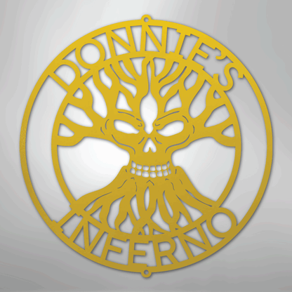 Custom Metal Wall Art - Personalized Skull Family Tree Sign