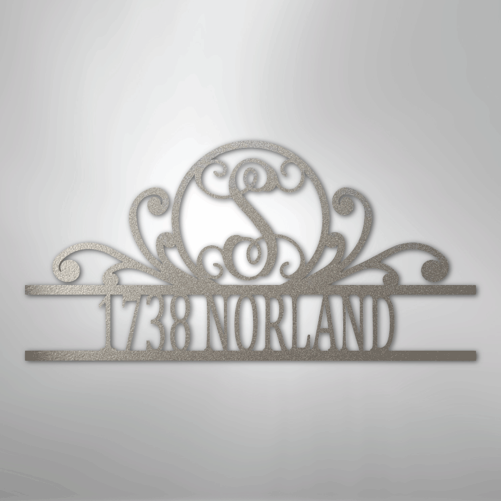 Custom Metal Wall Art - Personalized Family Address Sign Silver