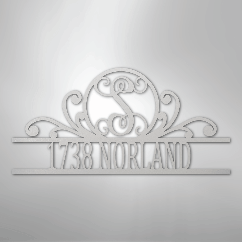 Custom Metal Wall Art - Personalized Family Address Sign White