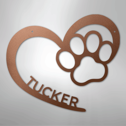 Custom Metal Wall Art - Personalized Puppy Sign Copper