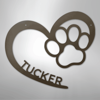 Custom Metal Wall Art - Personalized Puppy Sign Stone