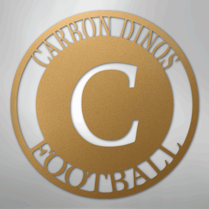 Custom Metal Wall Art - Personalized Initial Family Monogram Sign Gold