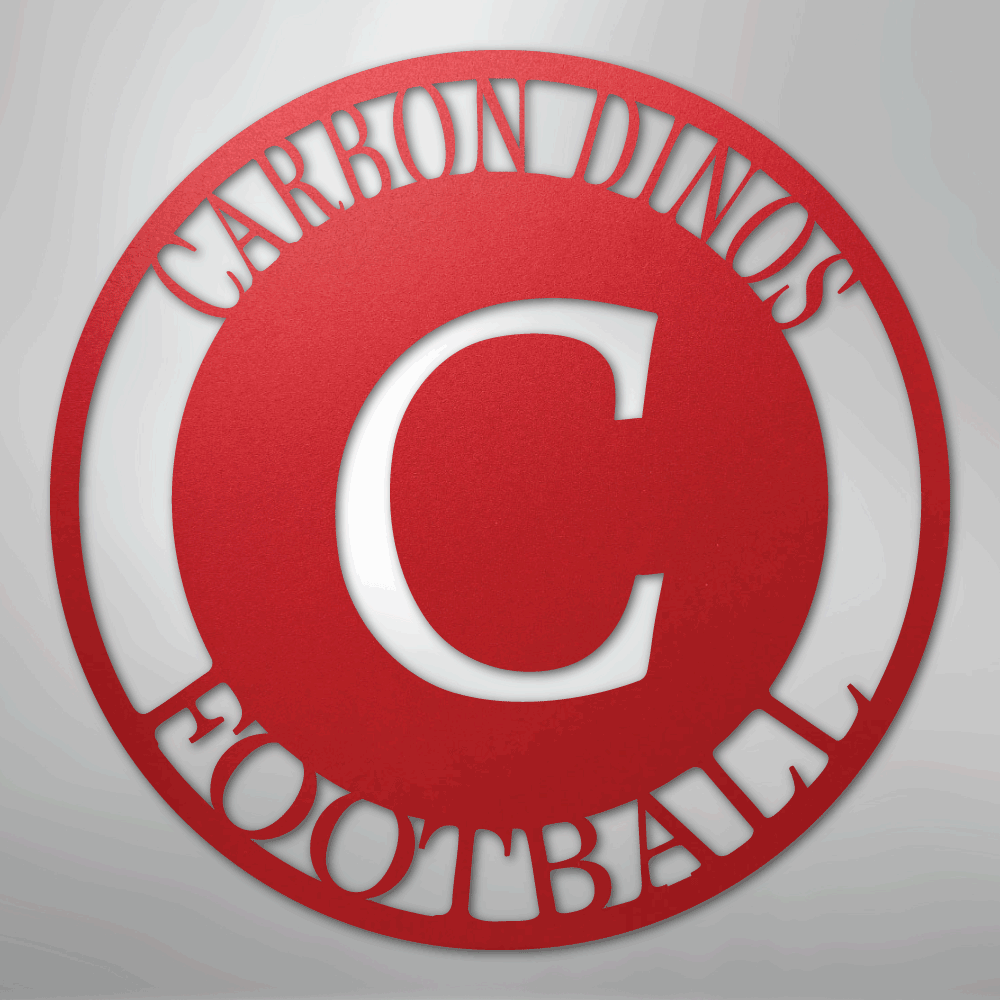 Custom Metal Wall Art - Personalized Initial Family Monogram Sign Red