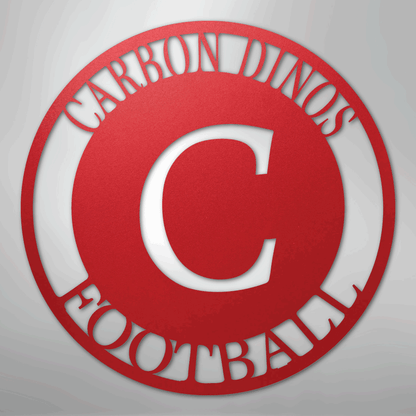 Custom Metal Wall Art - Personalized Initial Family Monogram Sign Red