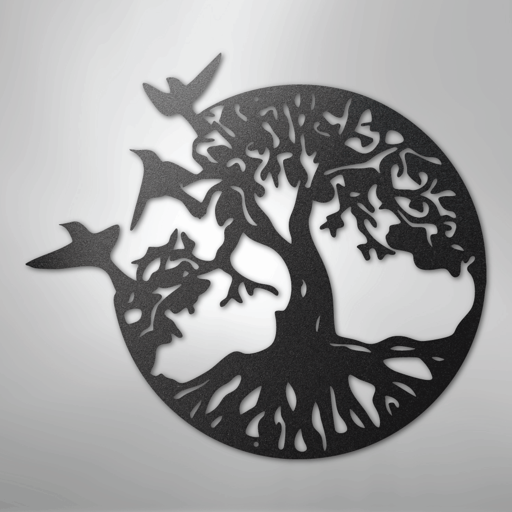 Metal Wall Art - Birds in Tree Sign