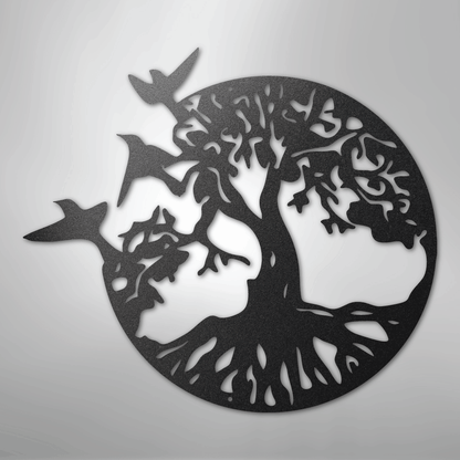 Metal Wall Art - Birds in Tree Sign