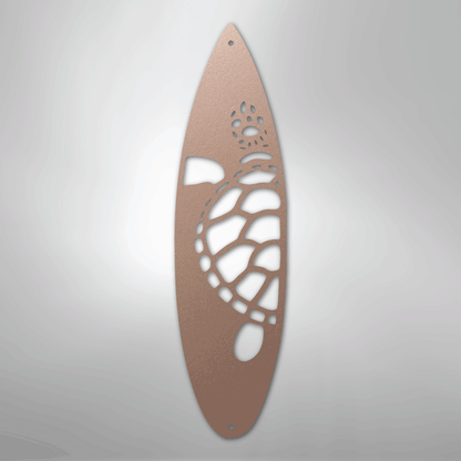 Metal Wall Art - Surfboard Turtle Monogram Sign Rose