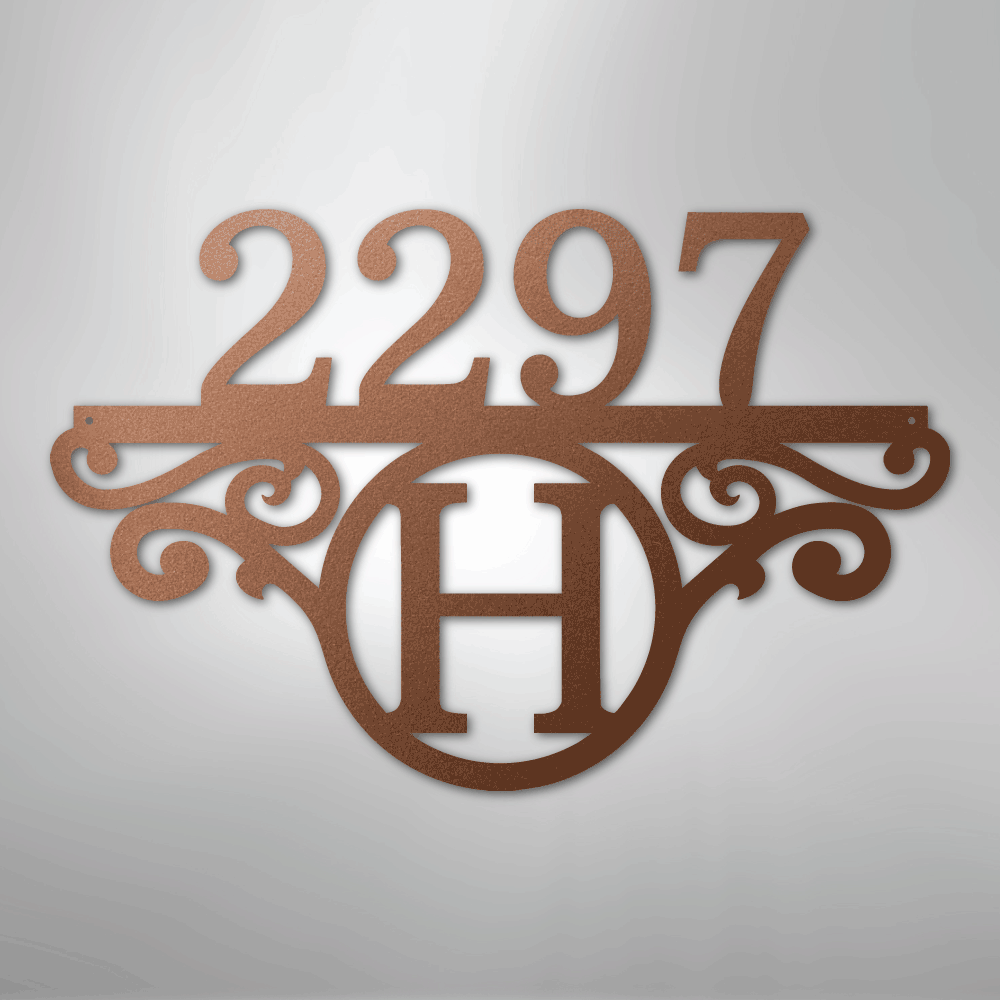 Custom Metal Wall Art - Personalized Address Sign Copper