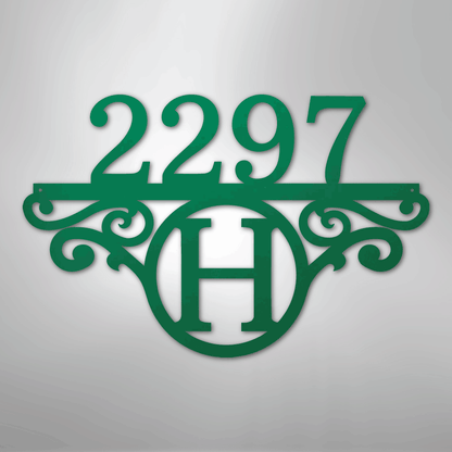 Custom Metal Wall Art - Personalized Address Sign Green