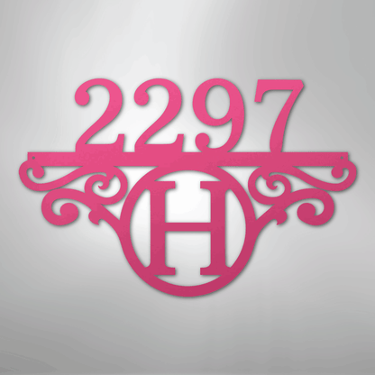 Custom Metal Wall Art - Personalized Address Sign Pink