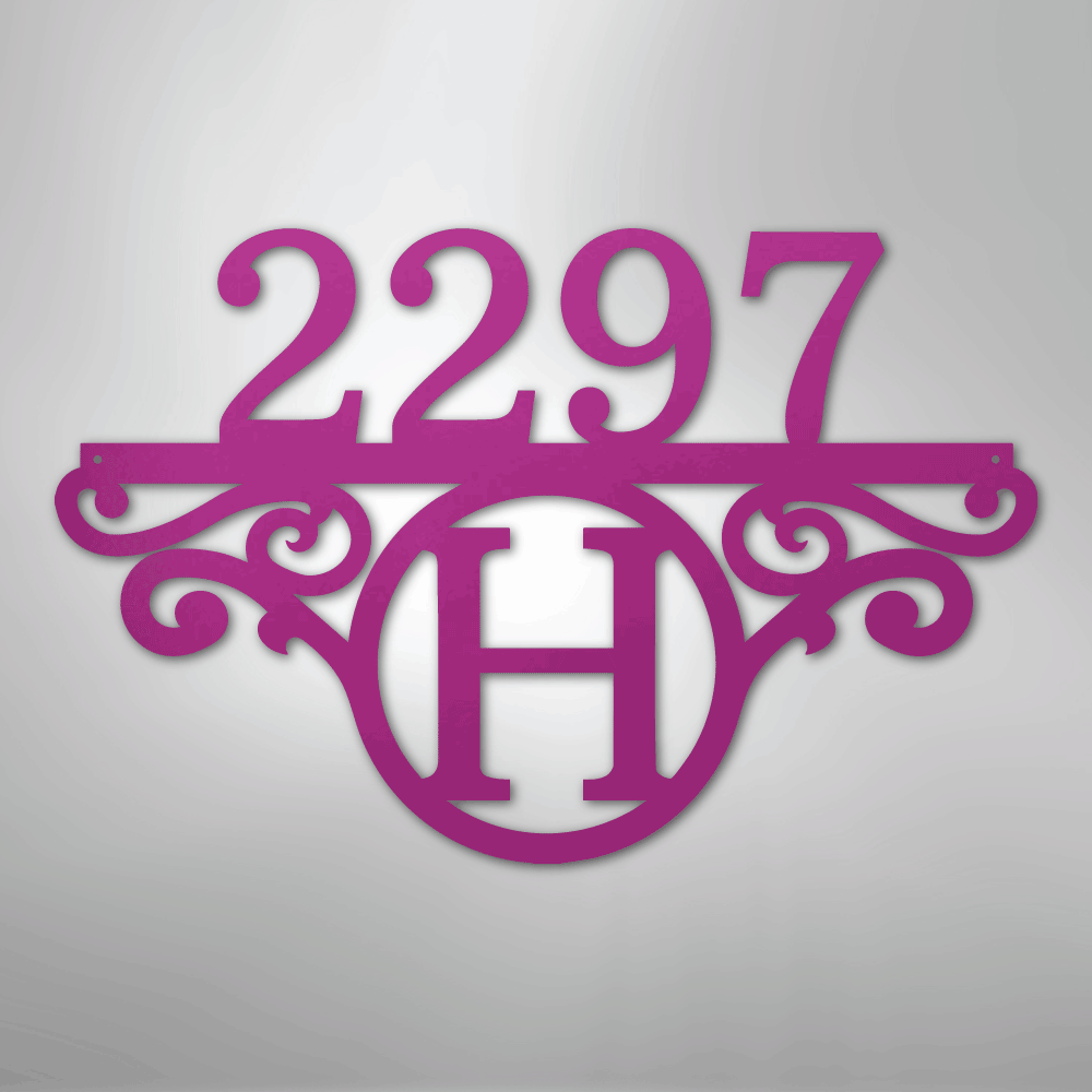 Custom Metal Wall Art - Personalized Address Sign Purple