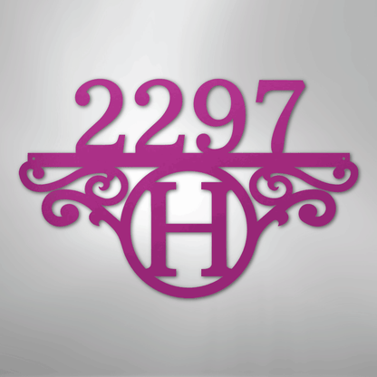 Custom Metal Wall Art - Personalized Address Sign Purple