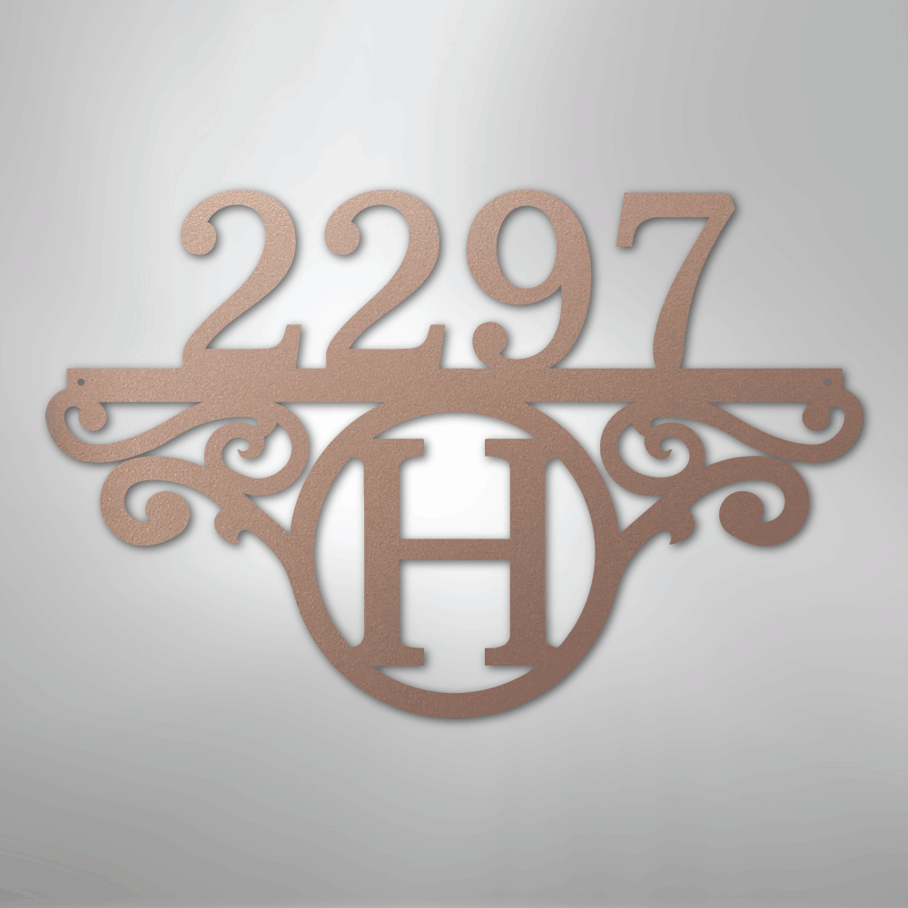 Custom Metal Wall Art - Personalized Address Sign Rose