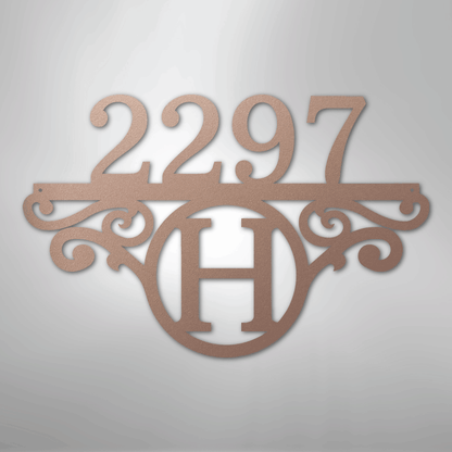 Custom Metal Wall Art - Personalized Address Sign Rose