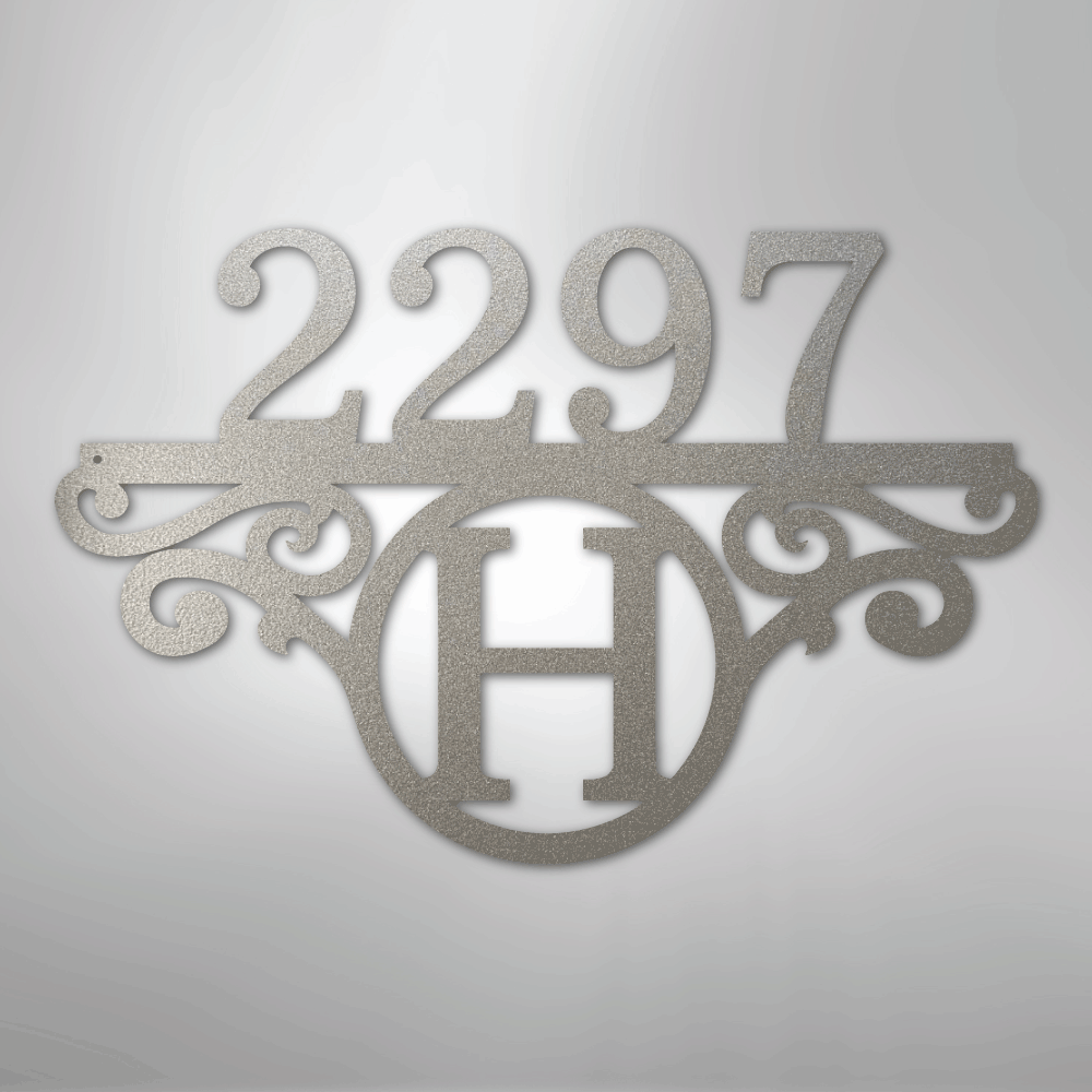 Custom Metal Wall Art - Personalized Address Sign Silver