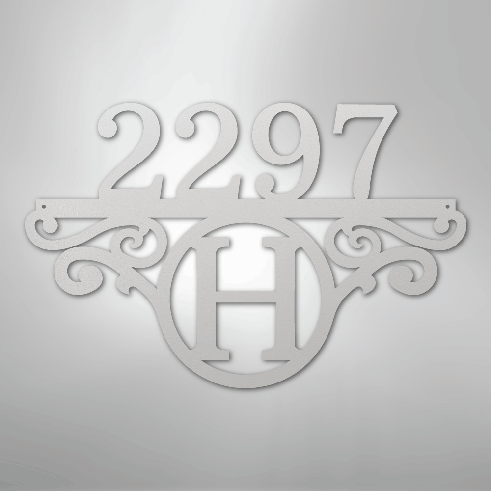Custom Metal Wall Art - Personalized Address Sign White