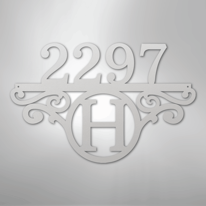 Custom Metal Wall Art - Personalized Address Sign White