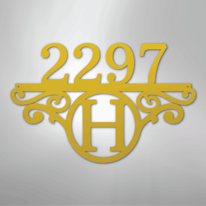 Custom Metal Wall Art - Personalized Address Sign Yellow