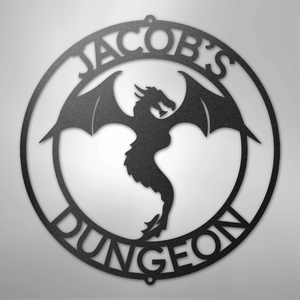 Custom Metal Wall Art - Personalized Dragon Sign