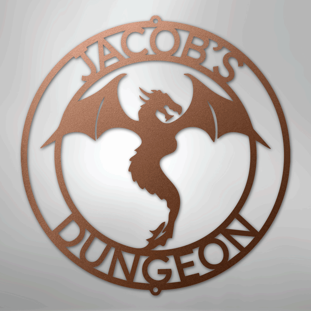 Custom Metal Wall Art - Personalized Dragon Sign Copper