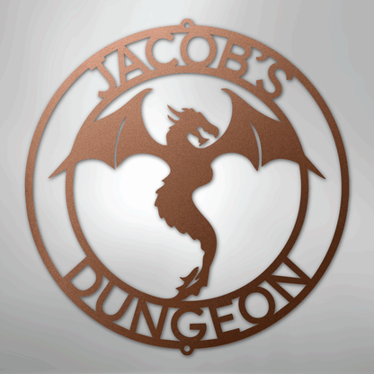 Custom Metal Wall Art - Personalized Dragon Sign Copper