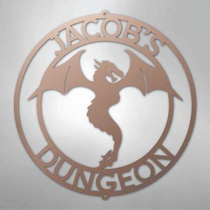 Custom Metal Wall Art - Personalized Dragon Sign Rose
