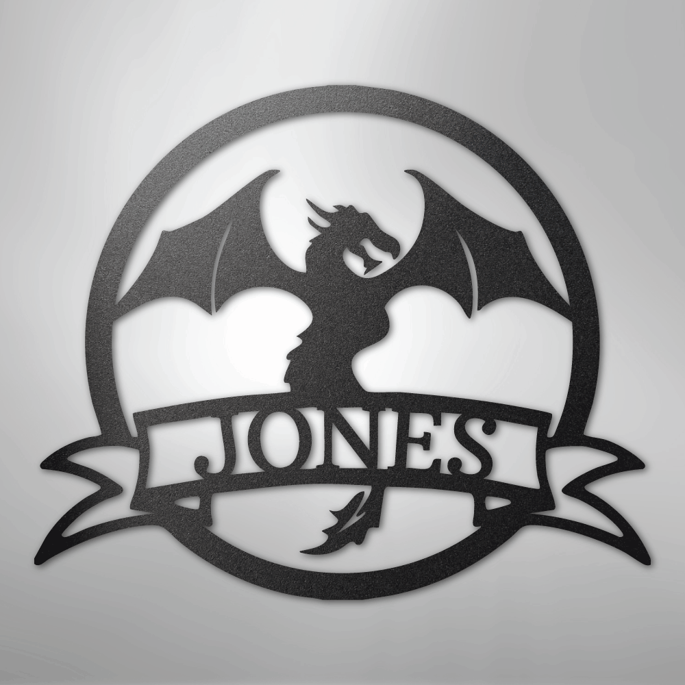 Custom Metal Wall Art - Personalized Dragon Name Sign