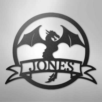 Custom Metal Wall Art - Personalized Dragon Name Sign