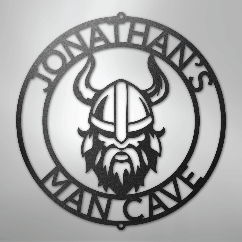 Custom Metal Wall Art - Personalized Viking Circle Monogram Sign