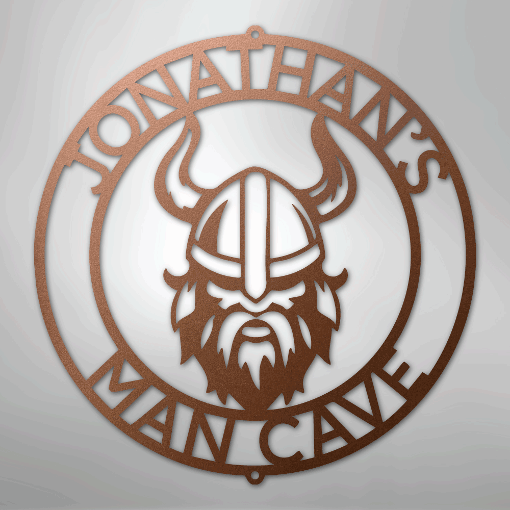 Custom Metal Wall Art - Personalized Viking Circle Monogram Sign Copper