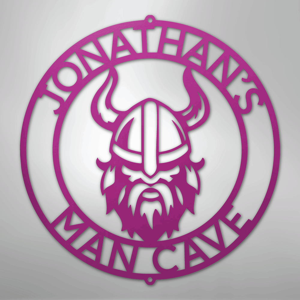 Custom Metal Wall Art - Personalized Viking Circle Monogram Sign Purple
